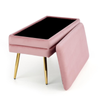 Ławka LILA - Różowy / Złote nogi