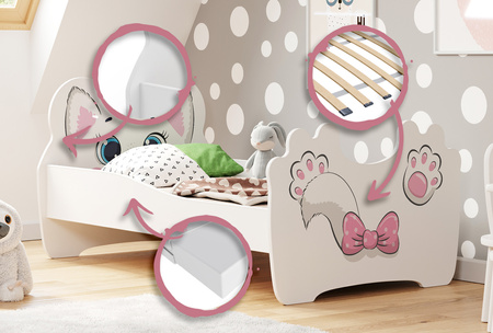 Łóżko dziecięce Pink Cat 140x70