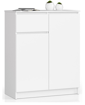 Komoda z szufladą i drzwiami 80 cm - Biała