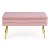 Ławka LILA - Różowy / Złote nogi