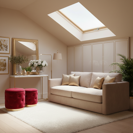 Zestaw 2 puf ELEY - Bordowy