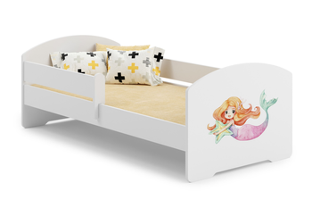 Łóżko pojedyncze LUK 160x80 z barierką - Syrenka