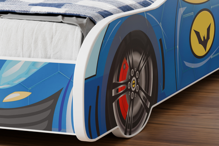 Łóżko dziecięce z serii AUTO 160x80 grafika materac - BATCAR