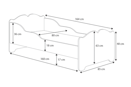 Łóżko dziecięce pojedyncze ANNA 160x80 - Słonik