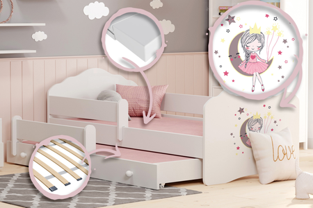 Łóżko podwójne FALA II 160x80 - Śpiąca Księżniczka