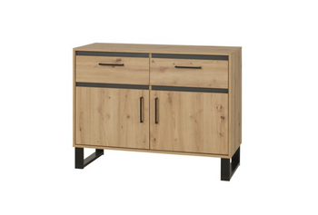 Komoda NEWI 110 cm - kolor Dąb artisan / antracyt
