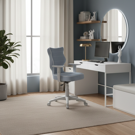 Krzesło obrotowe AXIS 6 - Niebieskie / Noga Szara