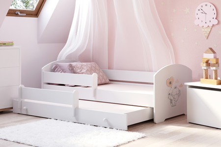 Łóżko dziecięce podwójne wysuwane LUK II 160x80 - Słonik