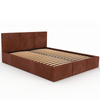 Łóżko podwójne tapicerowane VALENTINO 160x200 pojemnik na pościel - Bursztynowy