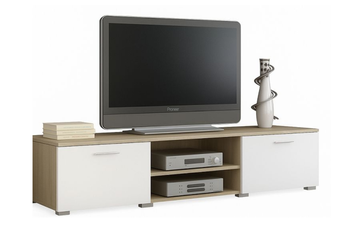 Szafka RTV RONI 150 cm - Dąb Sonoma / Biały