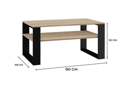 Stolik kawowy Ława MODI - Dąb Sonoma / Czarny