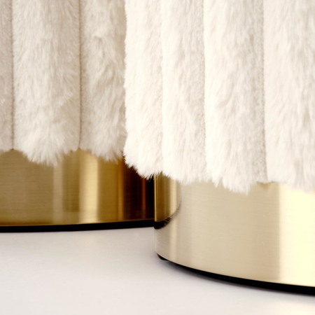 Zestaw 2 puf MIRELLA - Kremowy 