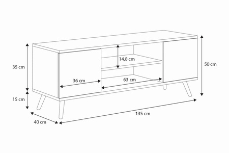 Szafka RTV Focus 135 cm - biały