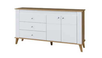 Komoda SANI 164 cm - kolor Dąb grand / biały połysk