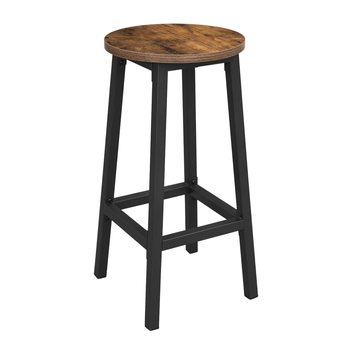 Taboret barowy NORDEN - Rustykalny brąz / Nogi czarne