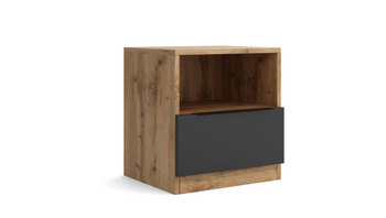 Szafka nocna KRES 48x45 cm - kolor Dąb wotan / czarny