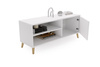 Szafka RTV VIVA 110 cm nogi drewniane - Biały