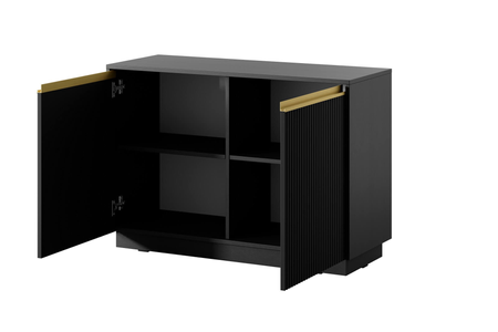 Komoda PRESTIGE 104 cm - Czarny / Złoty