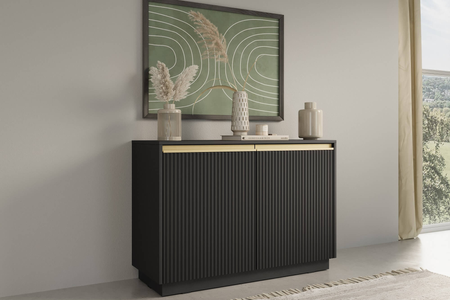 Komoda PRESTIGE 104 cm - Czarny / Złoty