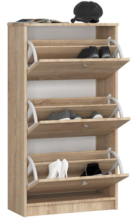 SZAFKA NA BUTY 3 drzwiczki 60 cm - Dąb Sonoma