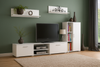 Zestaw mebli do salonu SOFEN komoda, szafka RTV, półki - Biały