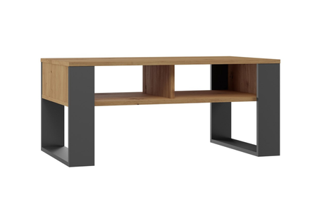 Stolik kawowy Ława MODI dwie półki - Dąb Artisan / Antracyt