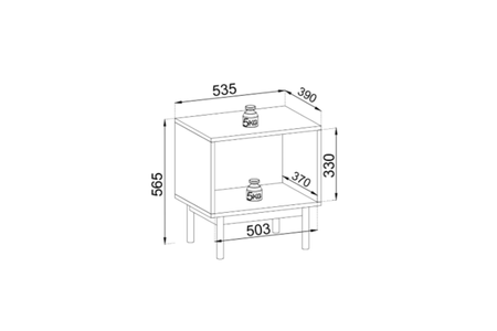 Stolik nocny SILEN 54 cm - Dąb Linea