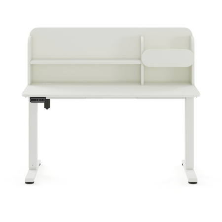 Biurko elektryczne ELISS 4 dziecięce 120x65 cm z nadstawką - Biały / Biały 