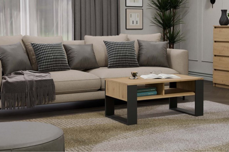 Stolik kawowy Ława MODI dwie półki - Dąb Artisan / Antracyt