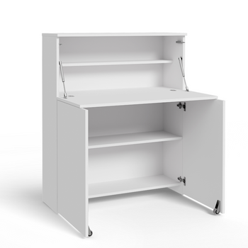 Biurko rozkładane VERTO składane chowane w szafkę - Biały