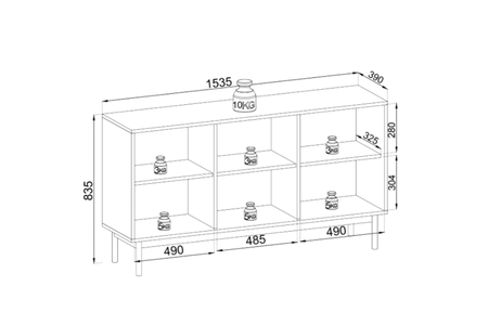Komoda SILEN 154 cm - Dąb Linea