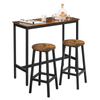 Stół barowy z dwoma taboretami RUSSELL - Ciemny brąz