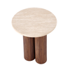 Stolik kawowy OTELLA okrągły - Orzech / Beżowy