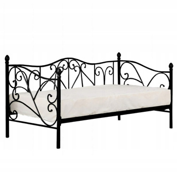 Łóżko SUMERA 200x90 metalowe - kolor Czarny