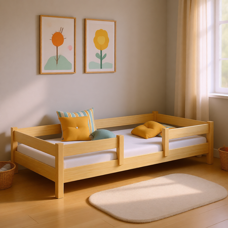 Łóżko dziecięce LOFTO 180x90 z barierką – Ekologiczne Drewno