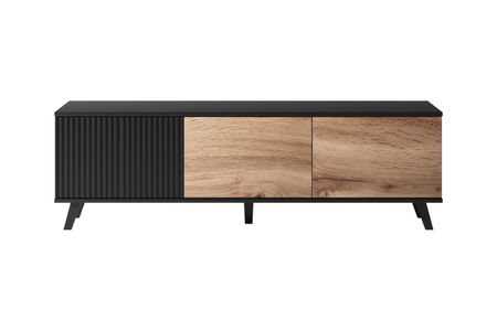 Szafka RTV MODERN 150 cm loft - Dąb Wotan / Czarny