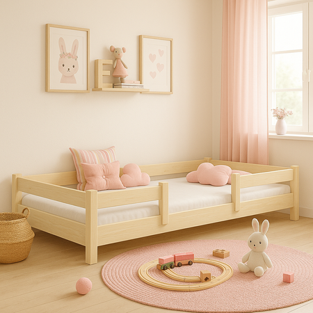 Łóżko dziecięce LOFTO 180x90 z barierką – Ekologiczne Drewno