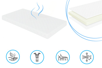 Materac piankowy 140x70x8 cm pikowany pokrowiec