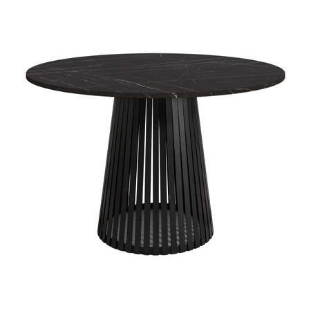 Stół okrągły VELORE - Czarny Marmur