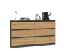 Komoda MALMO M6 140cm Dąb artisan / antracyt