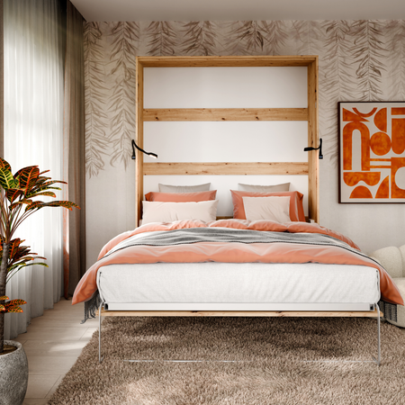 Półkotapczan pionowy rozkładany VERTO 160x200 składany w szafę - Dąb Artisan