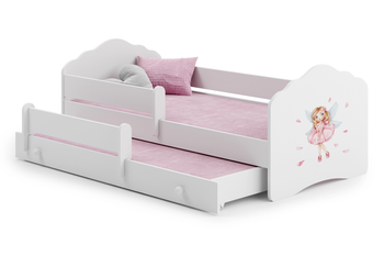 Łóżko podwójne FALA II 160x80 - Dziewczynka ze skrzydełkami