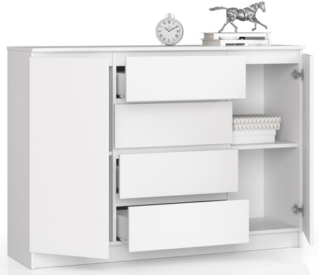 Komoda z szufladami 138 cm - Biała