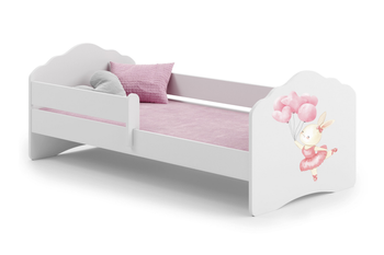Łóżko pojedyncze FALA 160x80 z barierką - Bunny