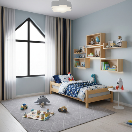 Łóżko dziecięce LOFTO 120x60 z barierką – Ekologiczne Drewno