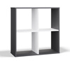 Regał otwarty komorowy 2x2 - kolor Antracyt / Biały