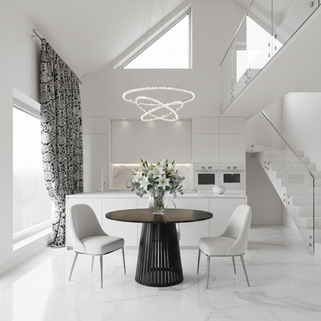 Stół okrągły VELORE 100 cm - Czarny Marmur