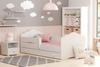 Łóżko dziecięce FALA 160x80 barierka szuflada materac - Biały