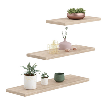 Zestaw 3 półek samowiszących LEWIT - Dąb Sonoma