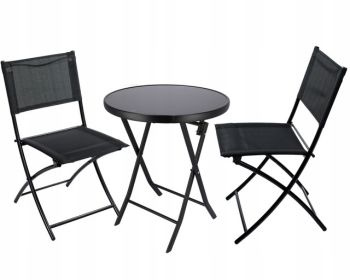 Zestaw składanych mebli ogrodowych LOUIS - stolik i dwa krzesła
